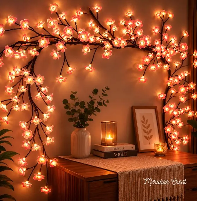 Whimsical Cherry Blossom LED Branch Lights – Decorative Floral Lighting & Warm Ambient Home Decor