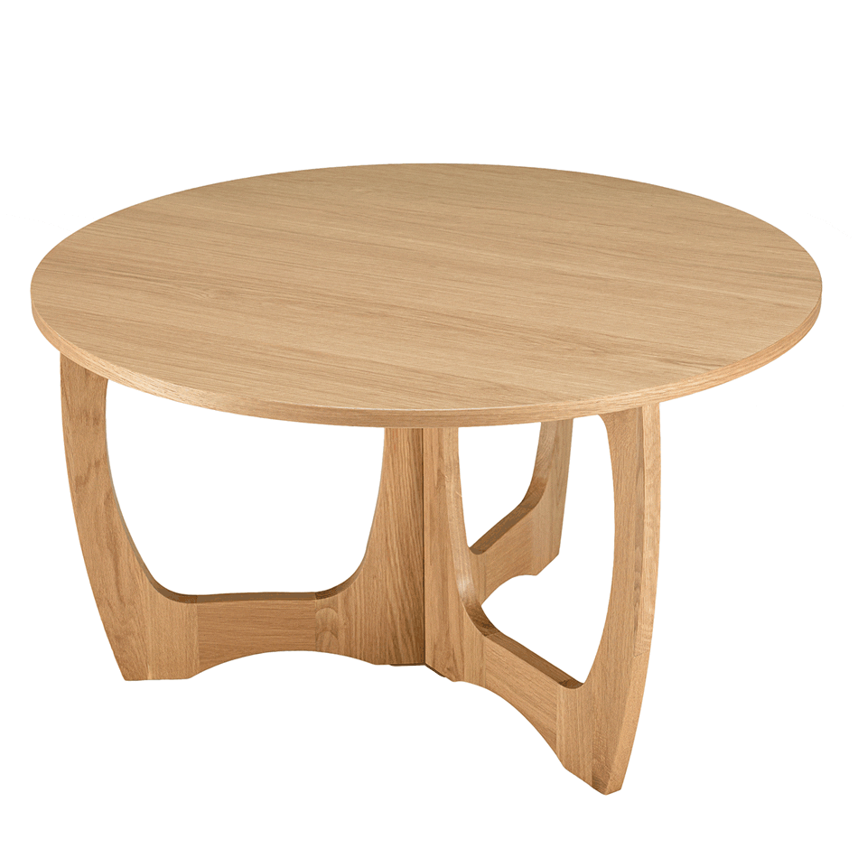 Table basse ronde design couleur bois naturel AMSTERDAM