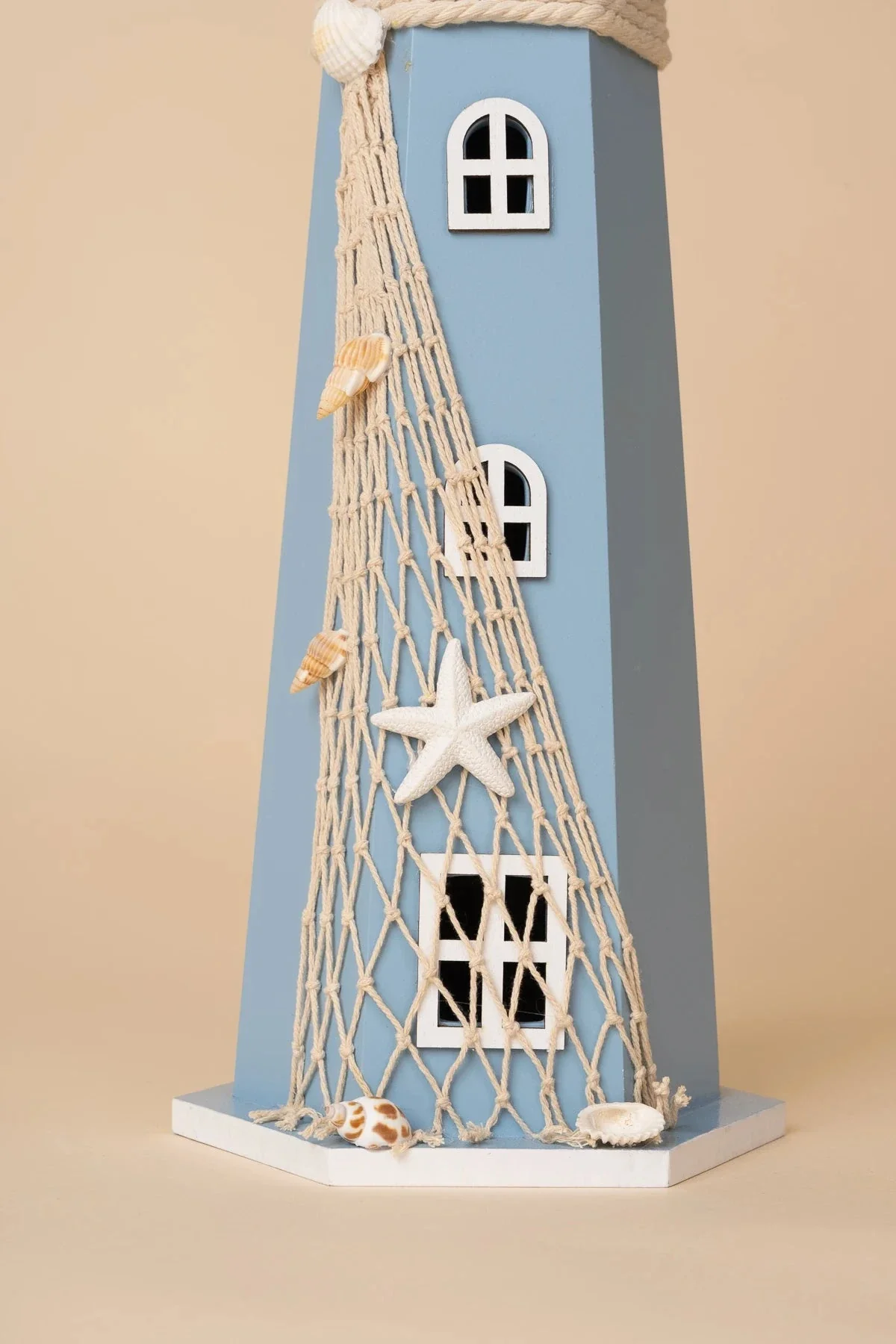 Large Blue Wooden Lighthouse