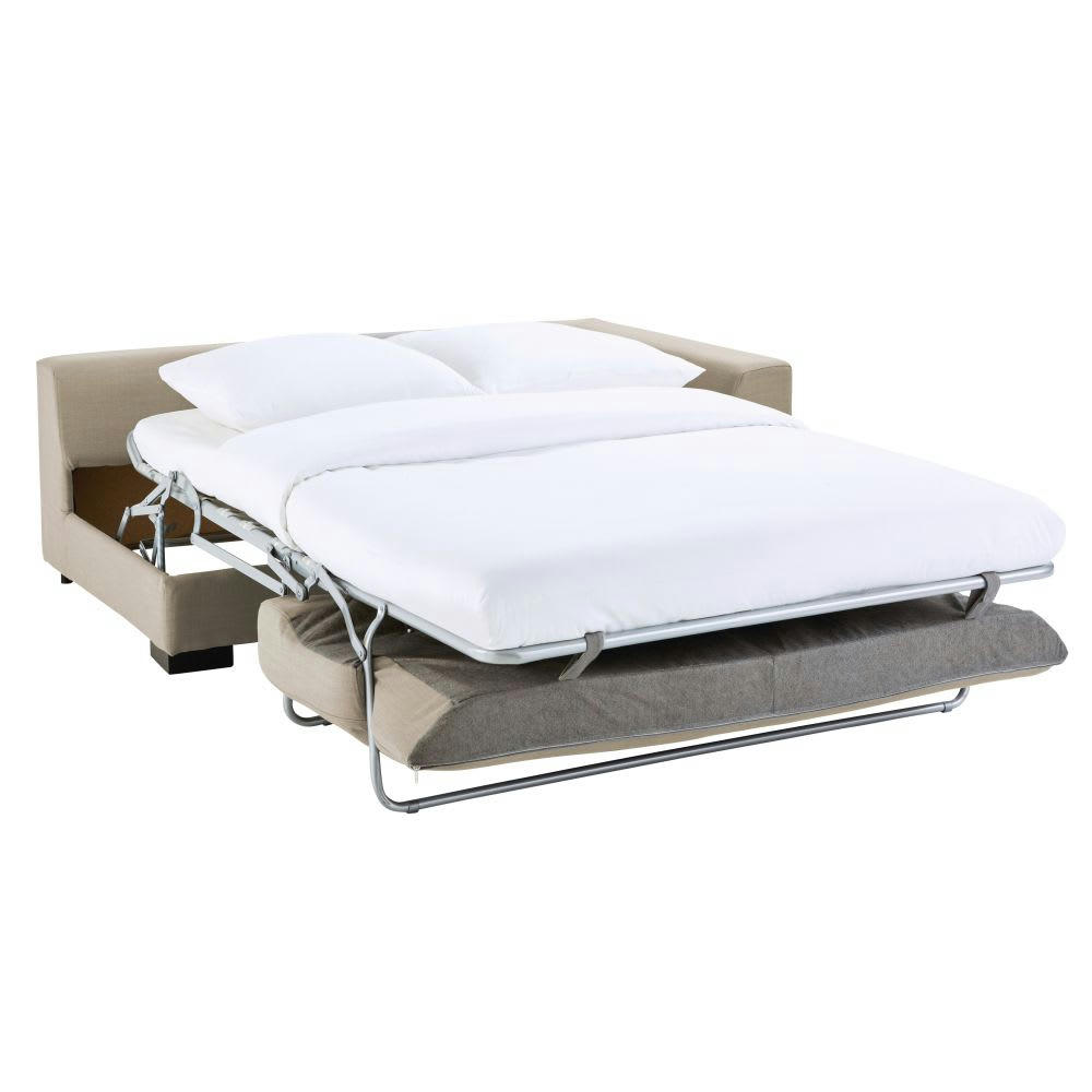 Terence - Accoudoir droit pour canapé convertible modulable 2 places beige