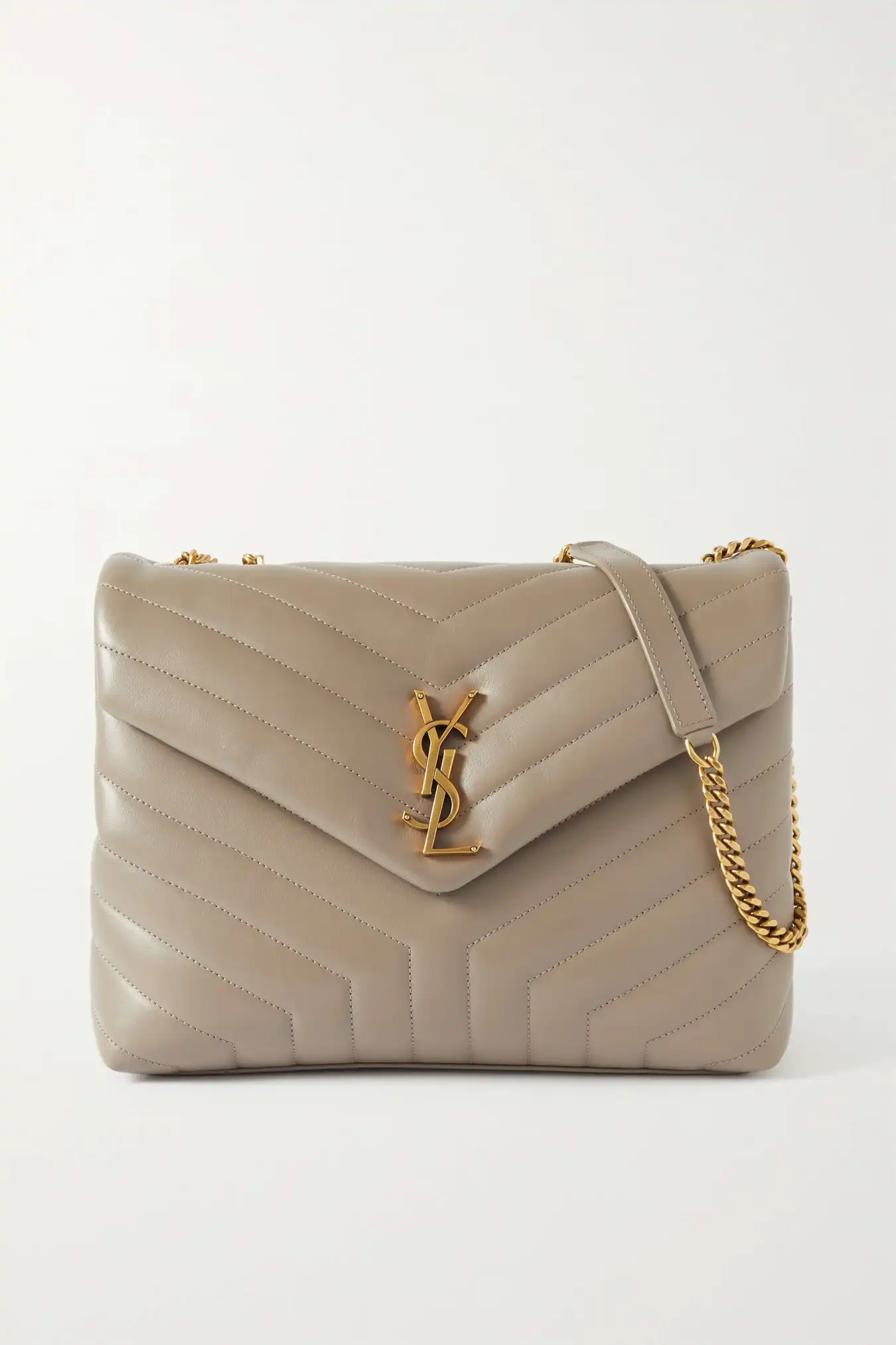 Saint Laurent Loulou medium quilted leather shoulder bag brown
