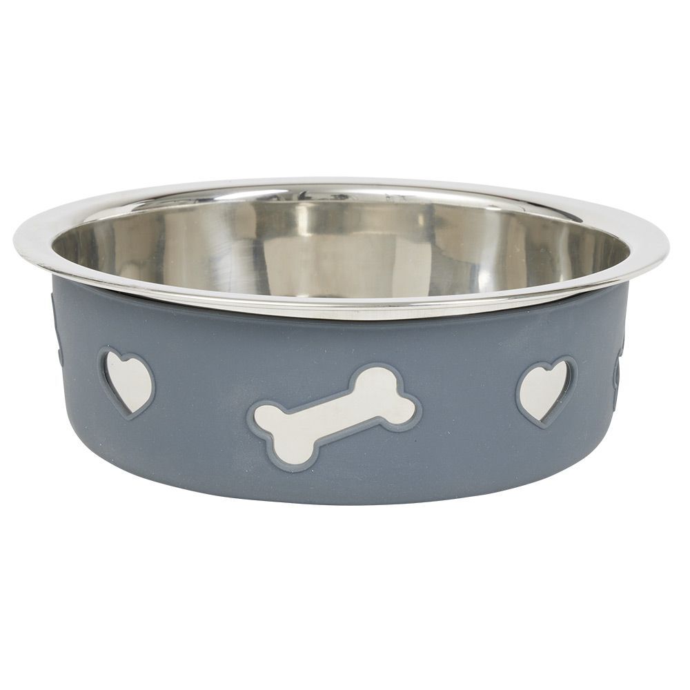 Gamelle pour chien inox silicone Ø21xH7cm