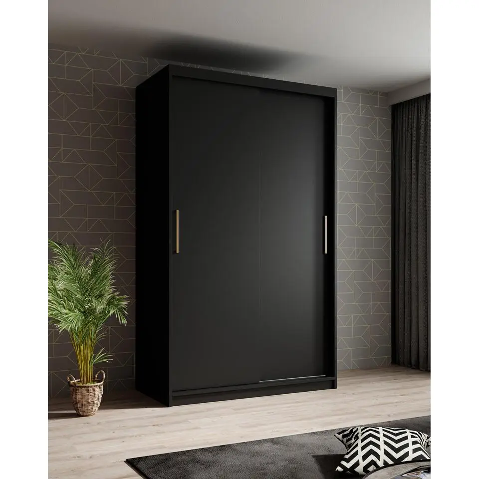 Meubella - Kledingkast Mandalin - Zwart - 120 cm