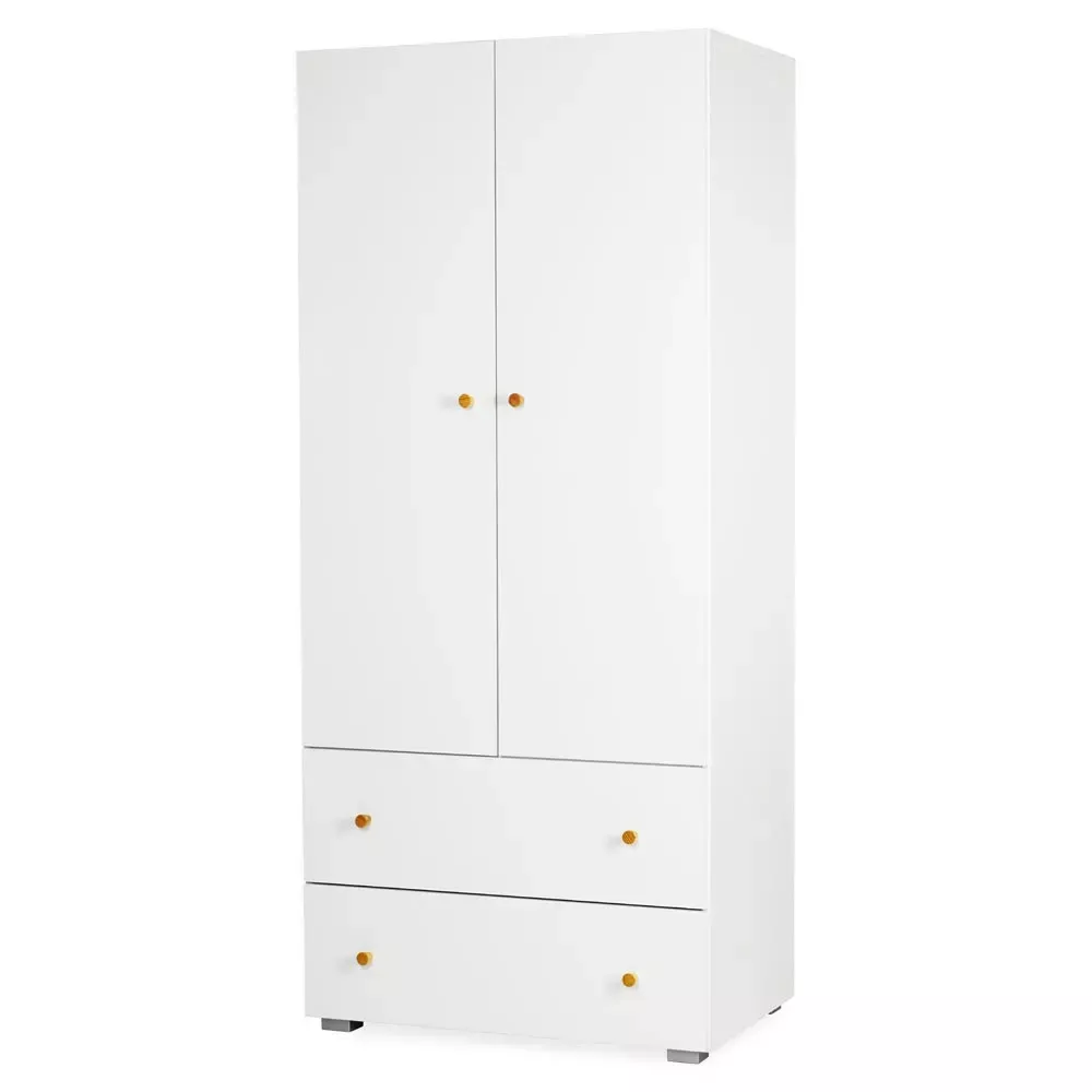 Szafa dwudrzwiowa KAROLINA 80cm biała z szufladami
