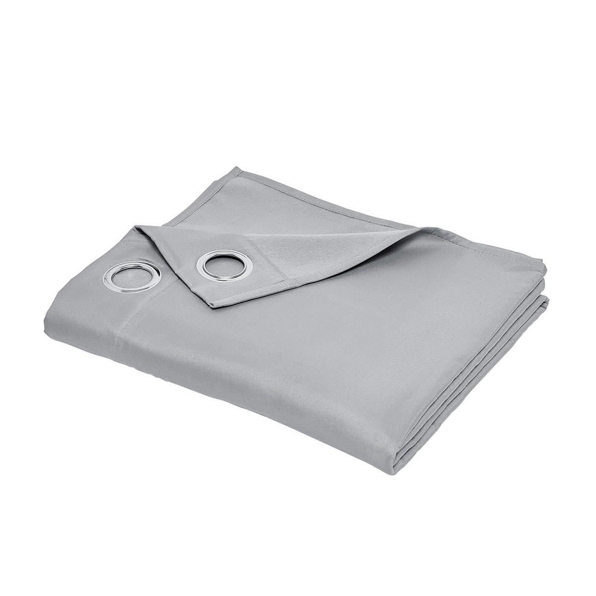 ESSENTIAL - Rideau isolant à oeillets uni en Polyester Gris 140x240 cm