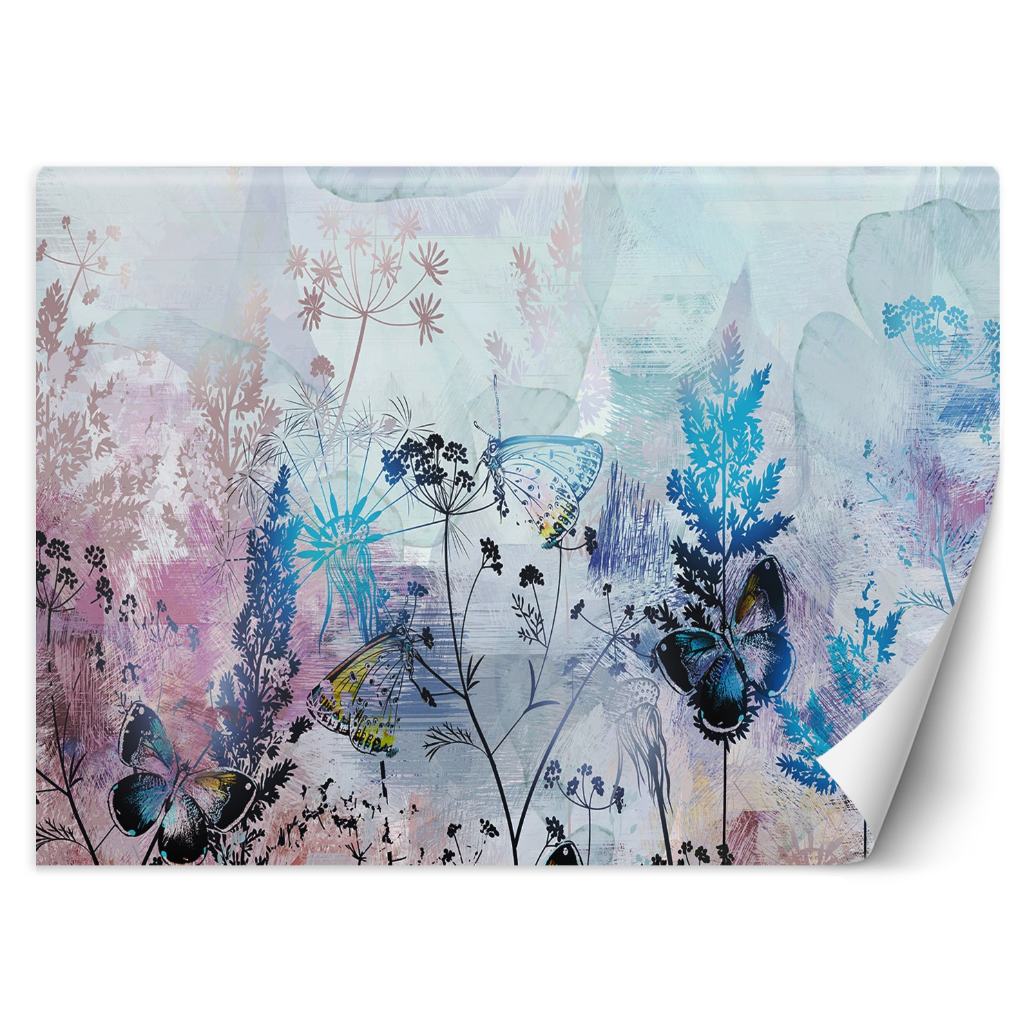 Feeby Fototapeta, Łąka Motyle Kolorowe Kwiaty 150x105