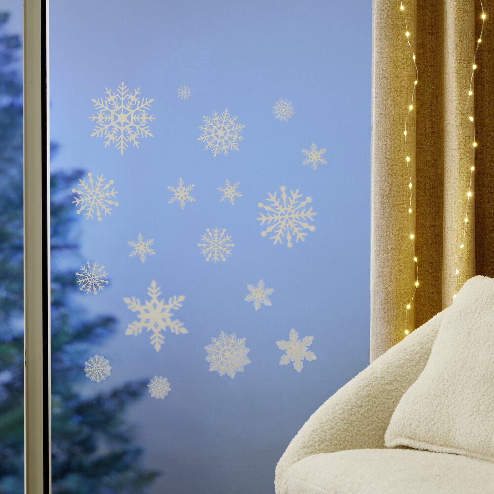 Stickers de No&euml;l flocon de neige blanc