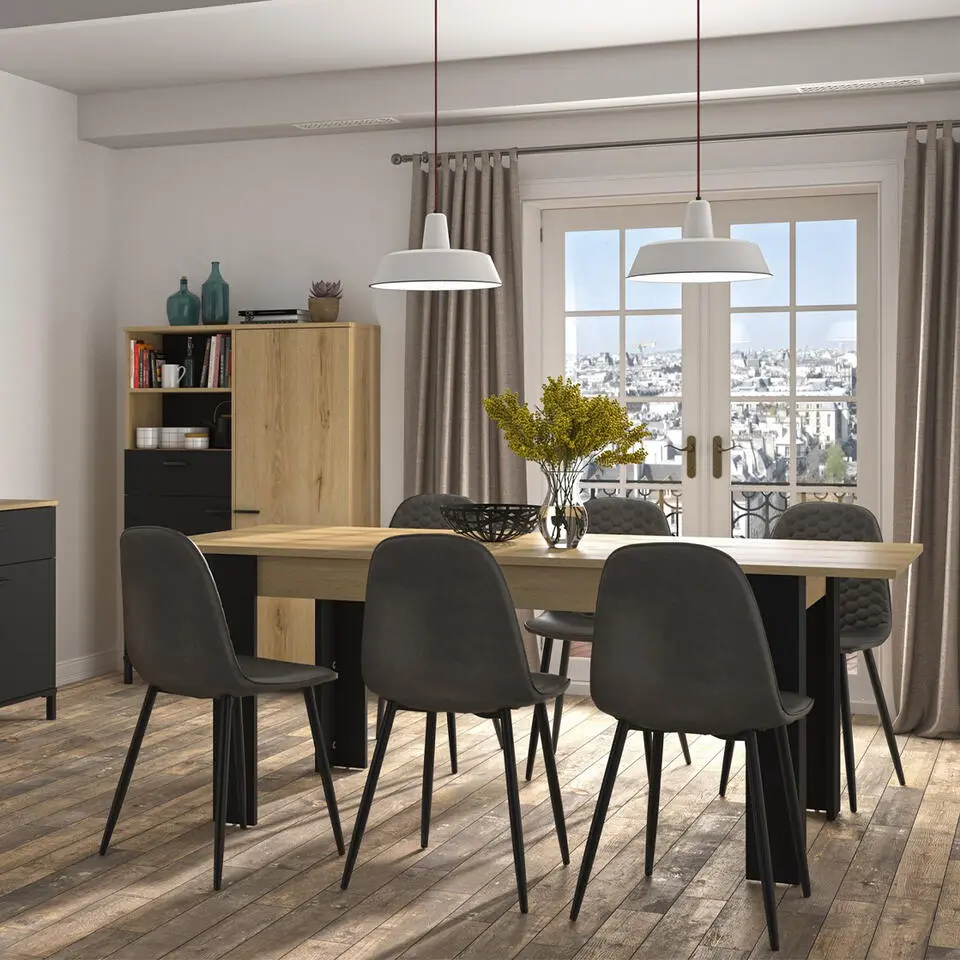 Calicosy - TRUST Uitschuifbare eettafel - Bruin - 90x200x77 cm