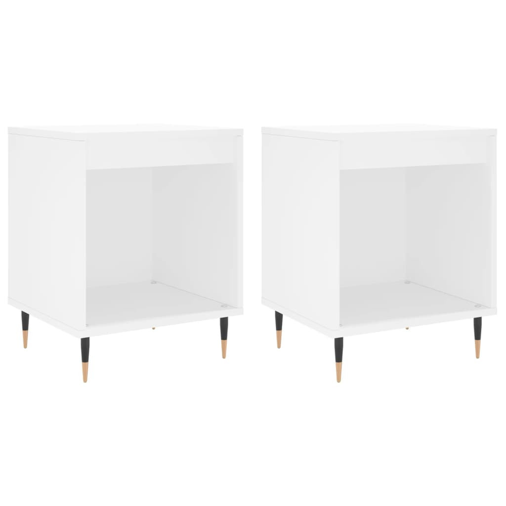 2x Szafka Nocna Stolik Komoda Biała Do Sypialni Pokoju Salonu 40x35x50 cm
