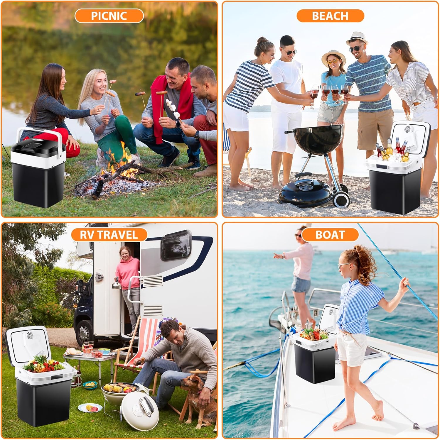 ZENY Car Fridge Electric Cooler and Warmer for Vehicles & Trucks- 12V AC/DC Car Thermoelectric Refrigerator with Handle, Portable Car Fridge for Travel, Camping and Picnics (29L)