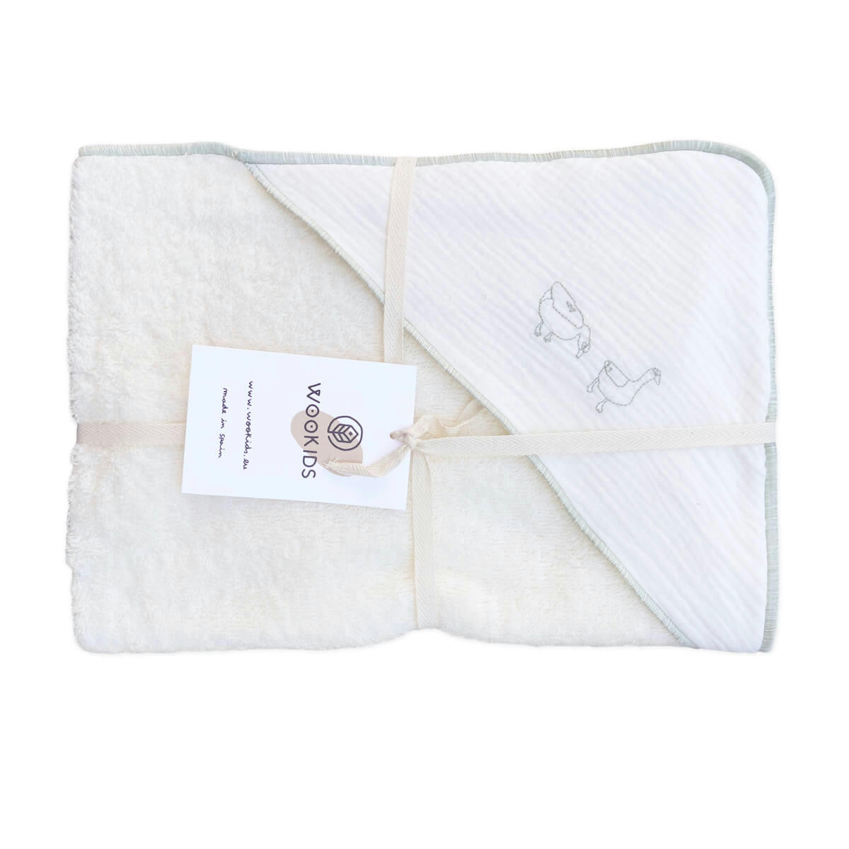 BARNA - Cape de bain canards broderie bleue