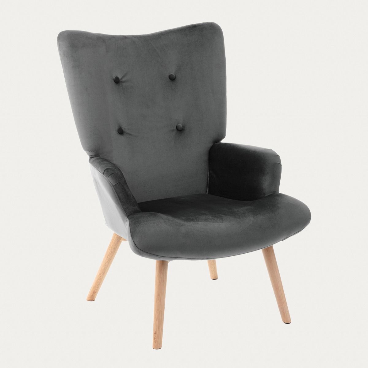 Fotel B2 MOSS PLUS 2w1 welurowy szary 70x55x95 cm/72x73x92 cm