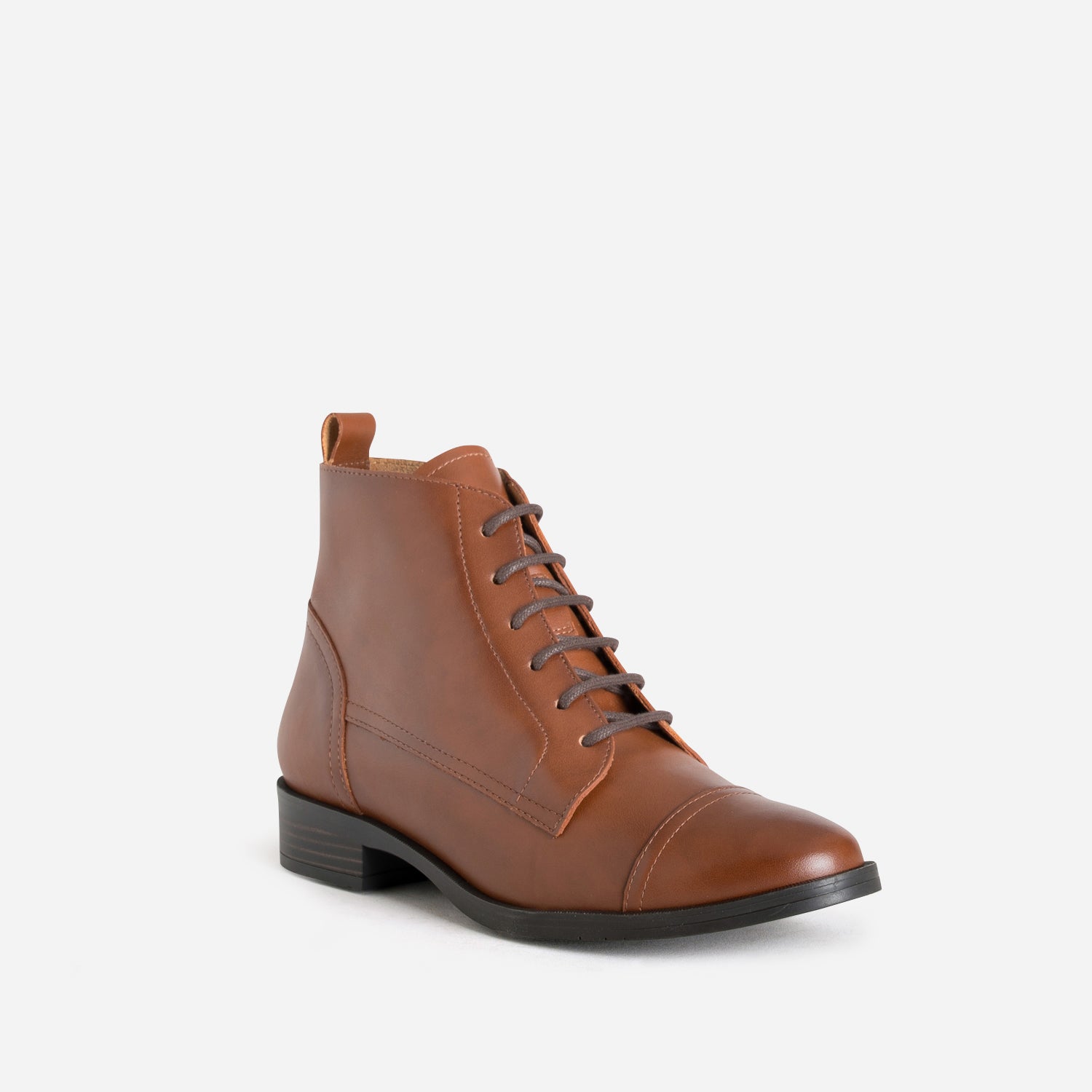 Bottine ERAM FLEX cognac en cuir éco-conçu