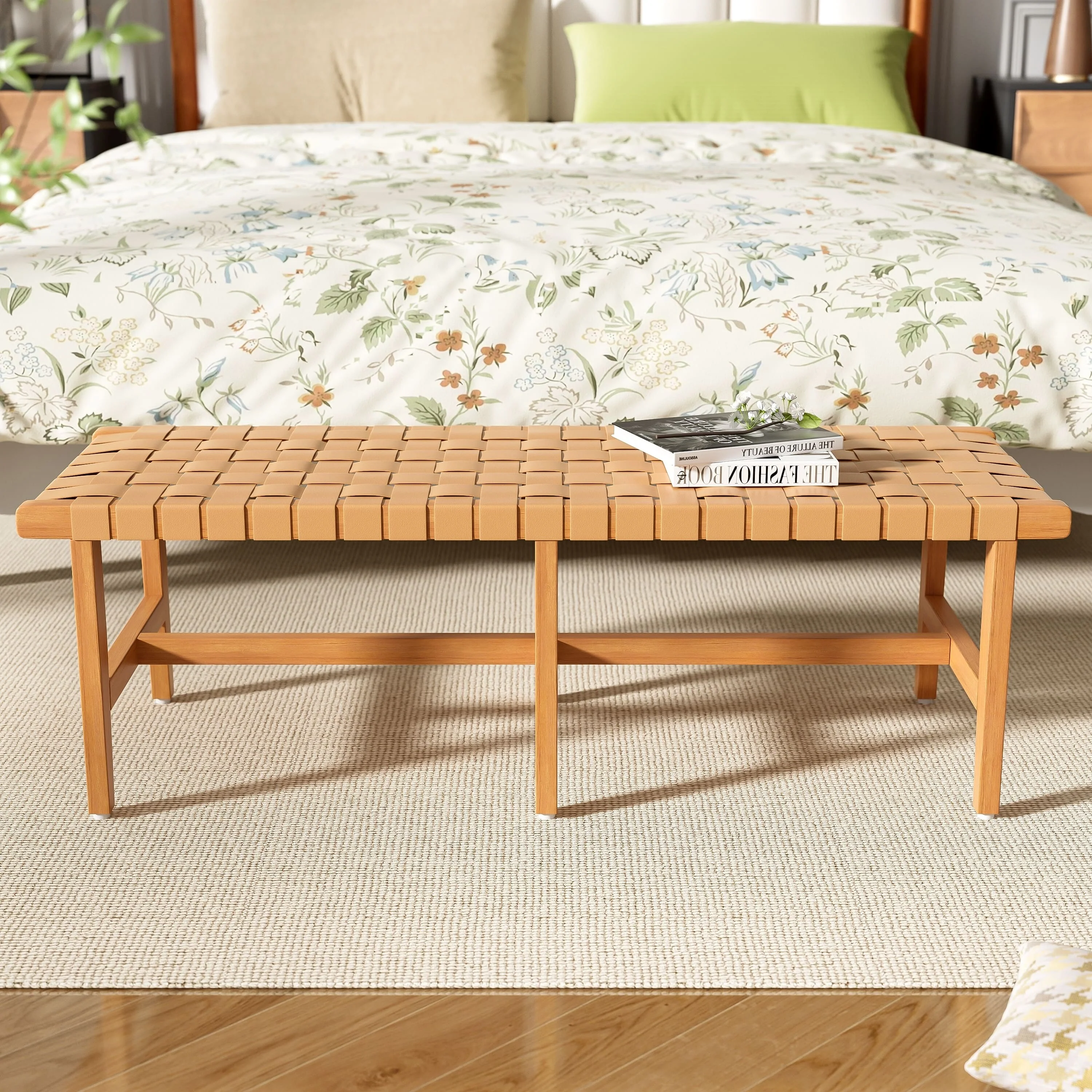 Christopher Knight Home - Elena Modernist Acacia Wood Bench - 54.5L