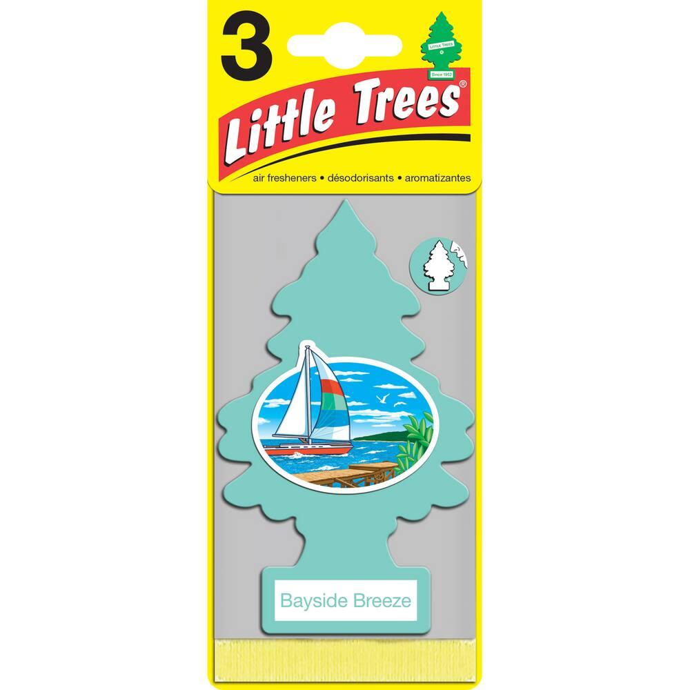 Little Trees Hanging Air Freshener, Bayside Breeze, 3-pk