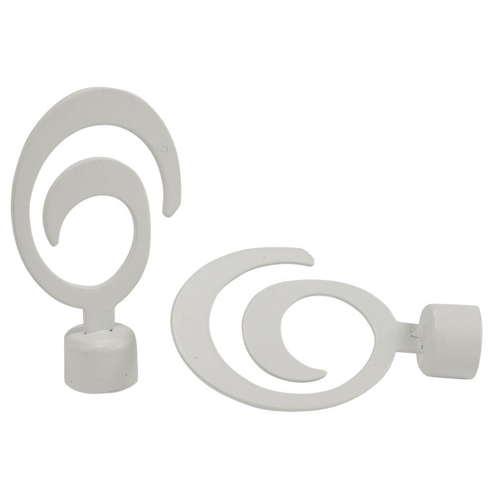 Embout tringle à rideau Ø20mm métal forme spirale blanc mat x2