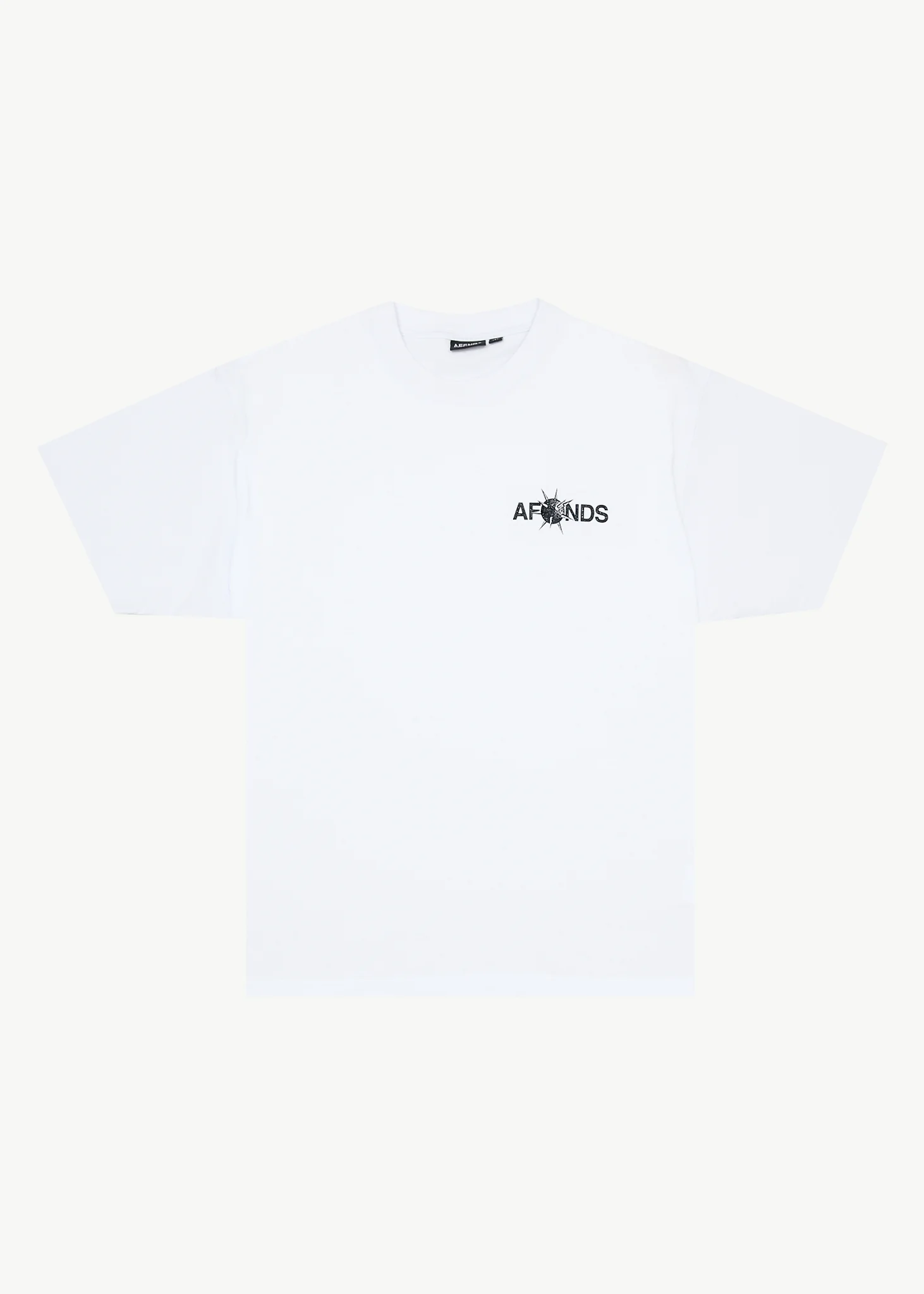 AFENDS Mens Spiked - Heavyweight Boxy Tee - White