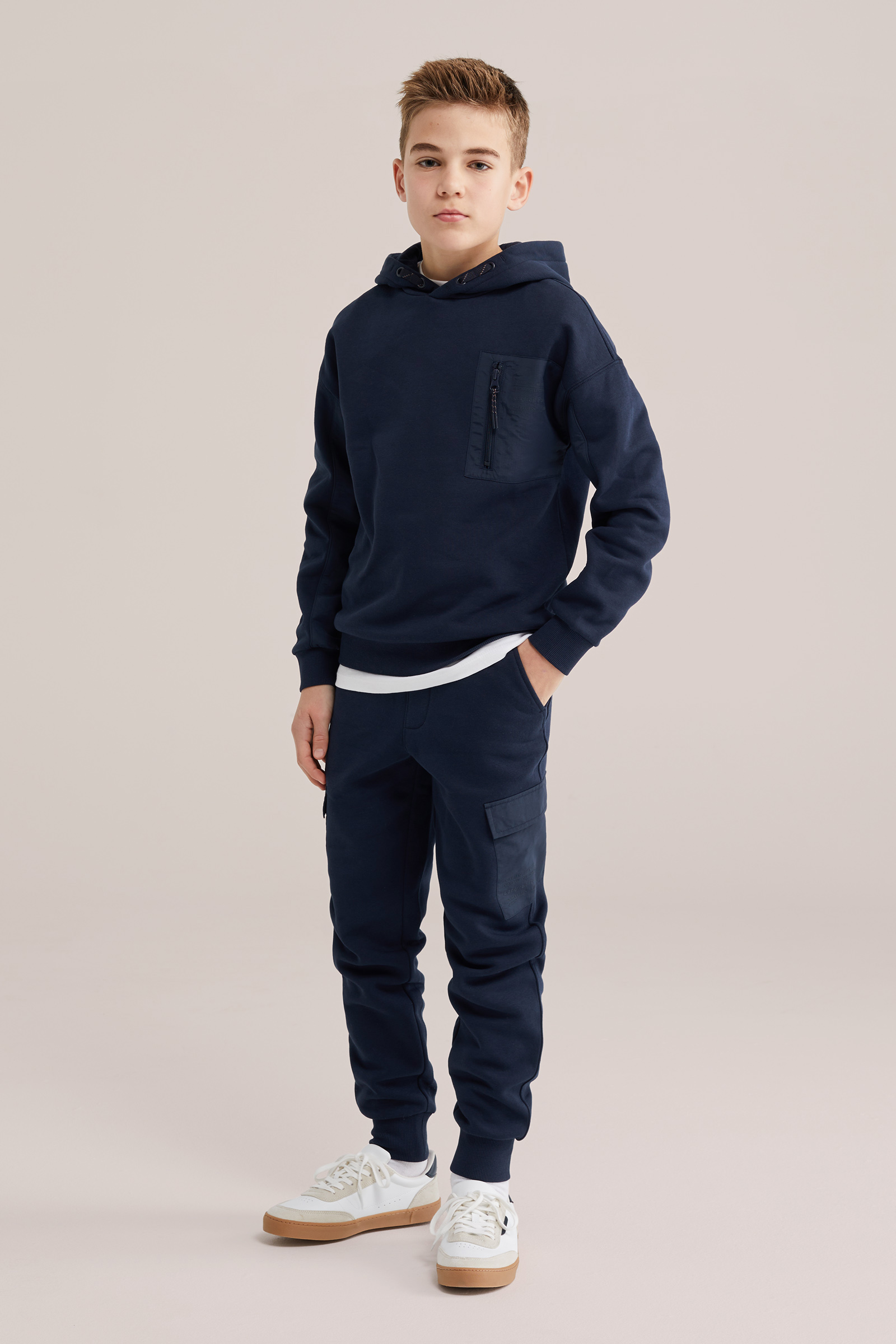 Jongens hoodie met print en ritsdetail