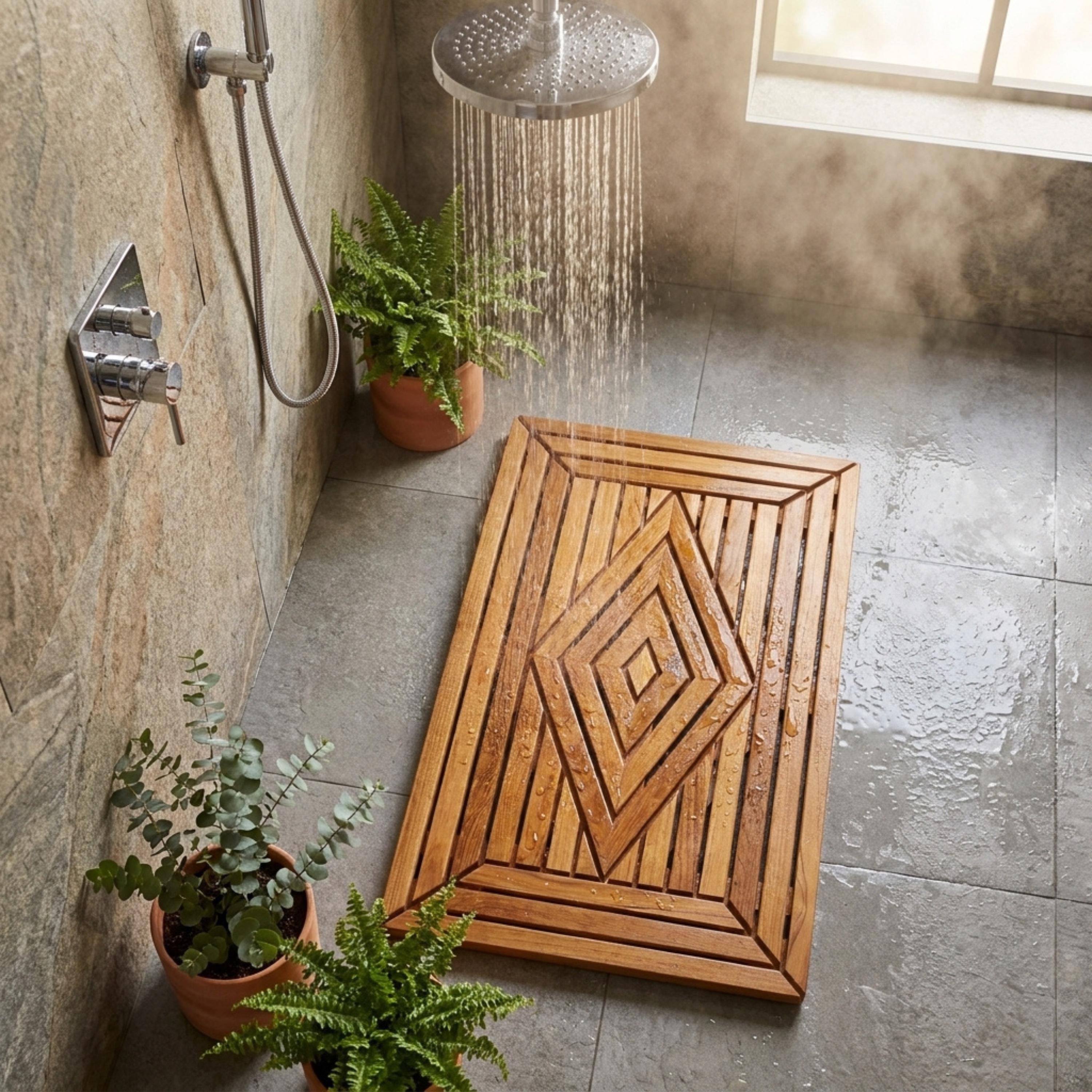 Our Designer Teak Shower Mat—Enriching Your Bathroom With Timeless Beauty