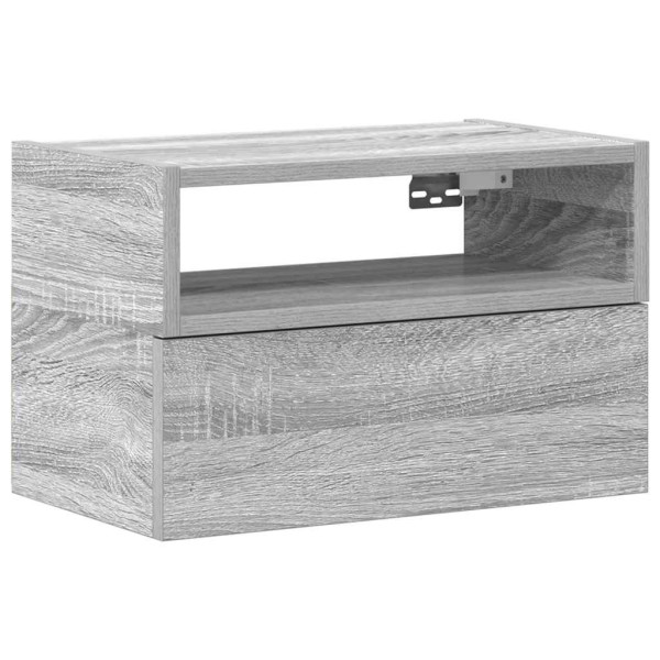 Szafka Nocna Stolik Szara z Szufladą Wisząca Do Sypialni 45x26x28,5 cm