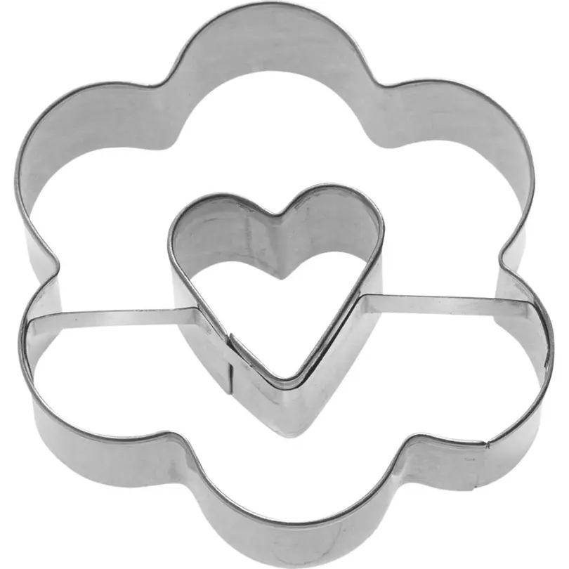Ausstecher Rosette mit Herz 2D