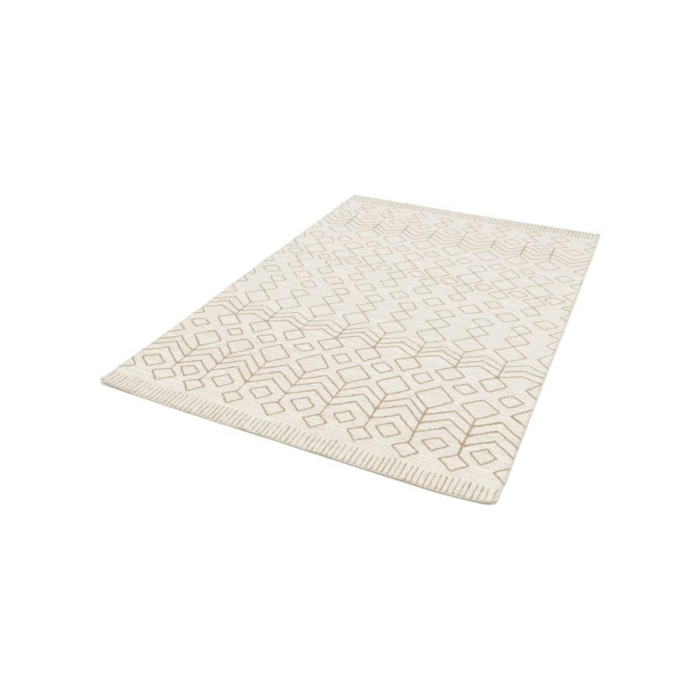 SABIE - Tapis d'inspiration berbère ecru et marron 120x170 cm