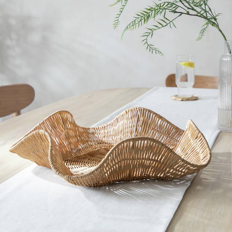 Habitat Rattan Wave Tray - Natural