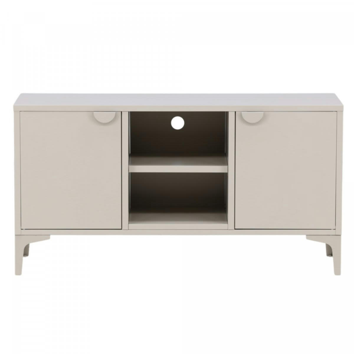 DIDI - Meuble TV tendance en métal 120cm beige