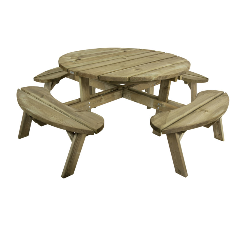 Table de jardin pique-nique ronde Ø 219,6 x 71,4 cm SOLID
