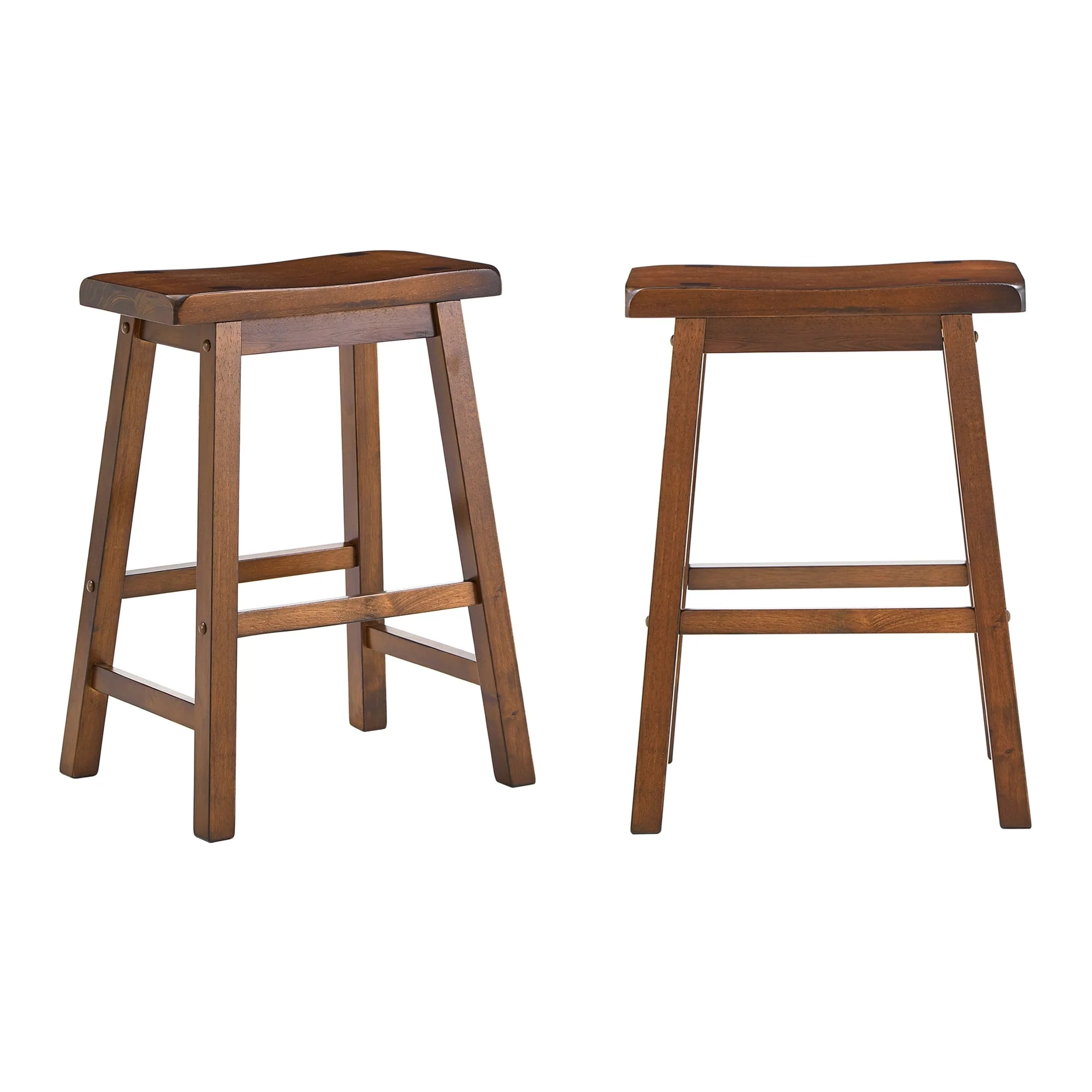 Cadiz Saddle Seat 24 Counter Height Backless Stools (Set of 2) - Stool