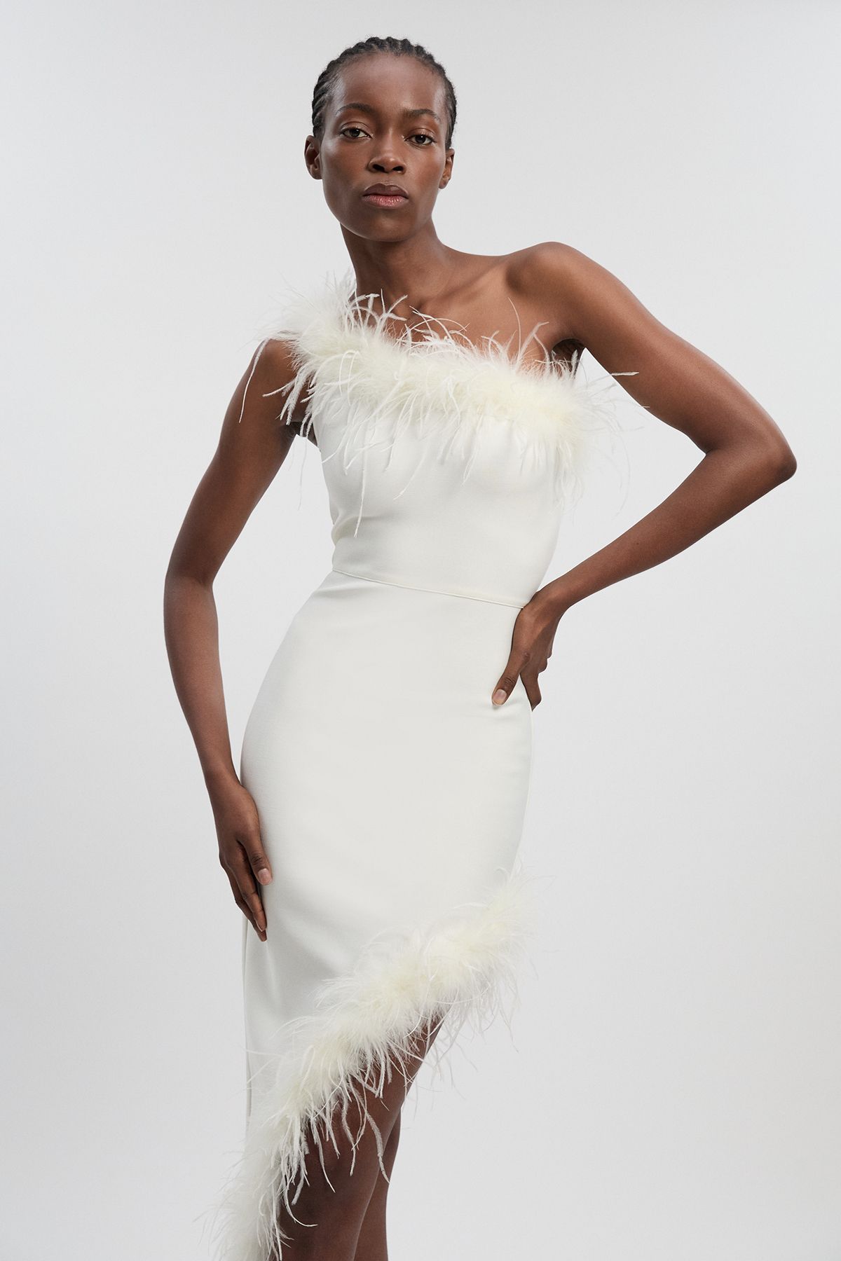 KarenMillen Petite Feather Figure Form Bandage Knit Maxi Dress