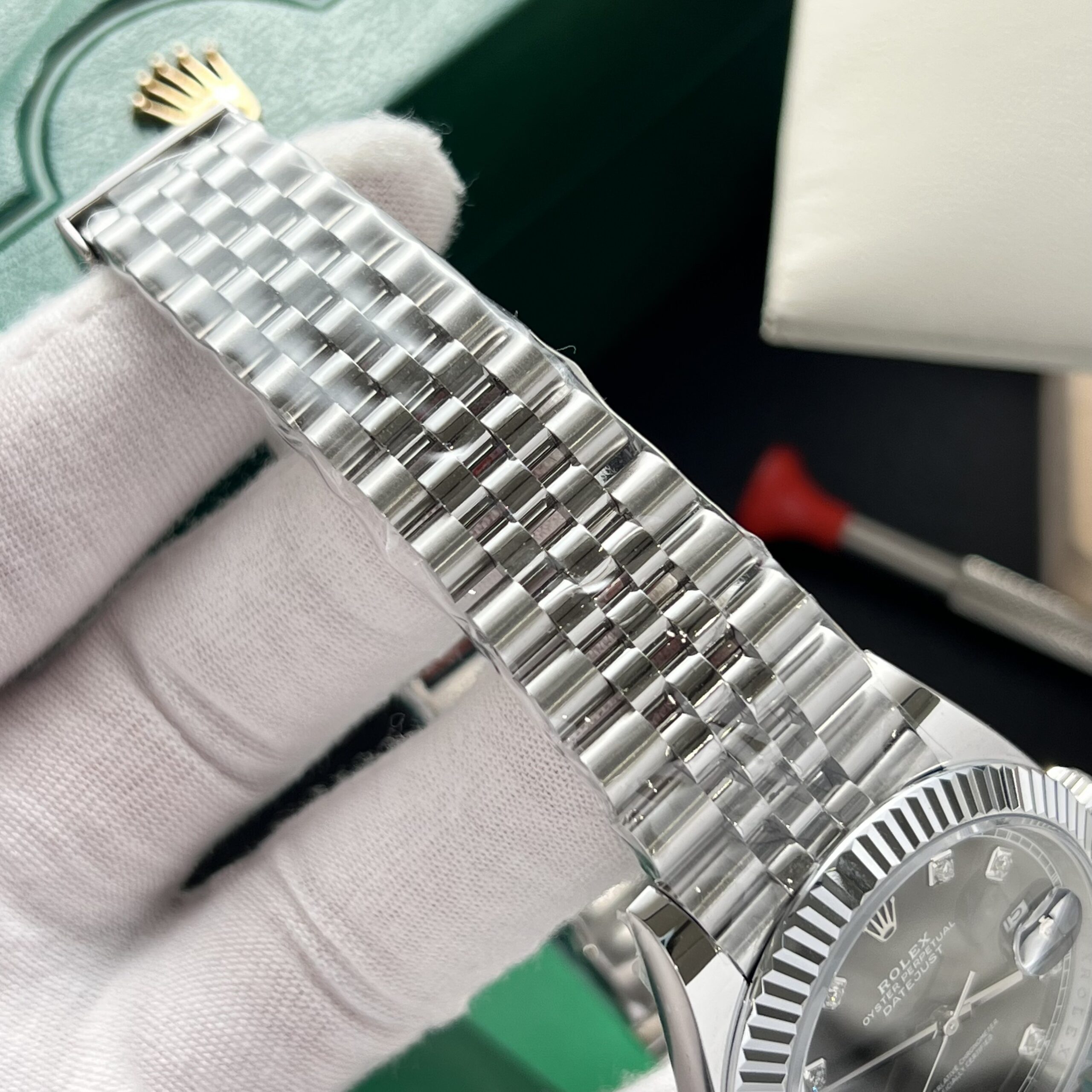 Rolex Datejust 126334 904L Steel Blue Dial CZ Diamonds 41mm Jub Super Clone