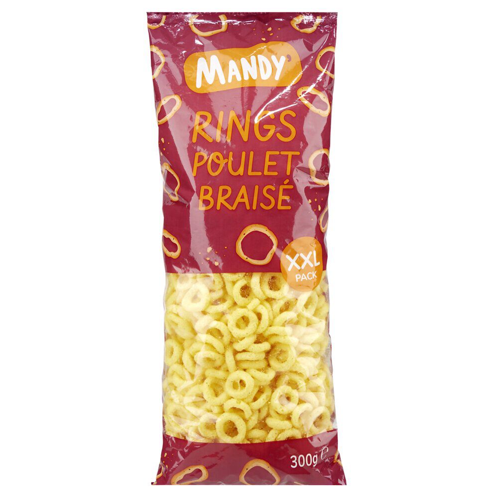 Anneau maïs soufflé saveur poulet braisé format XXL 300gr