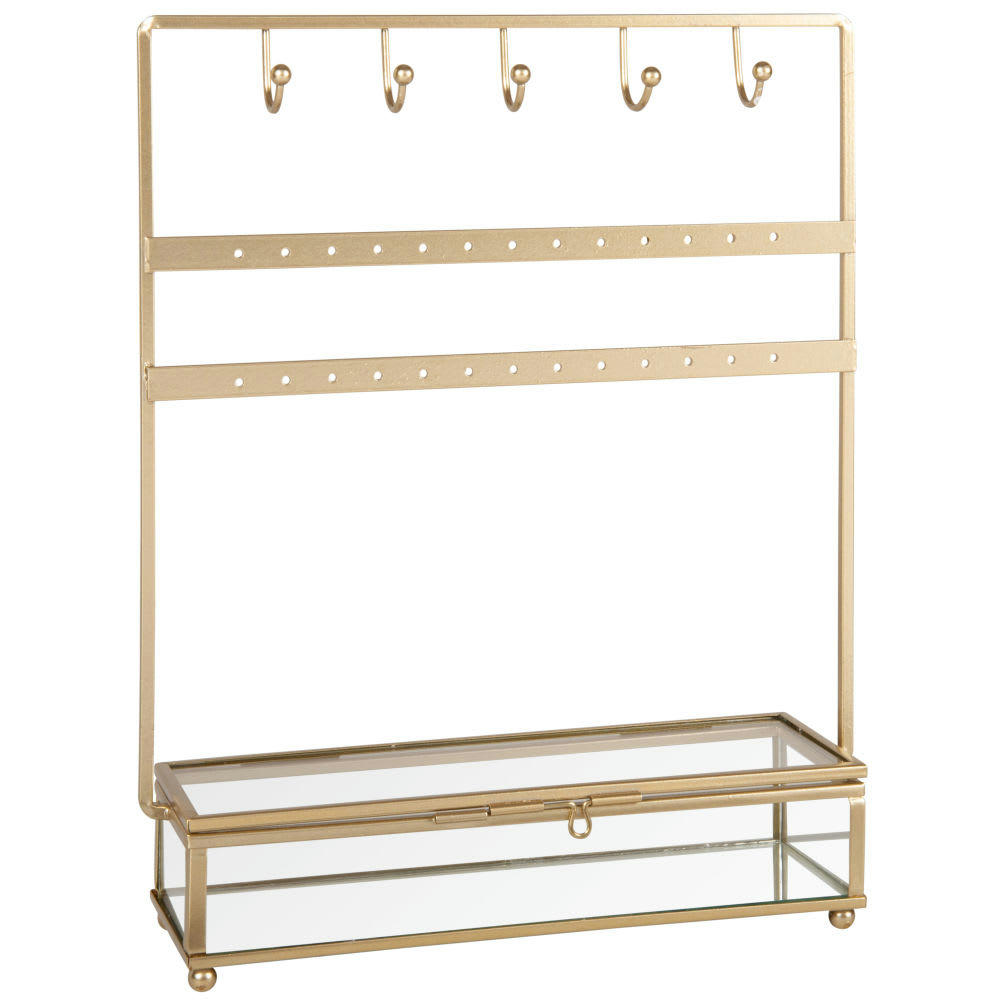 JOYCE - Porte-bijoux en métal et verre transparent