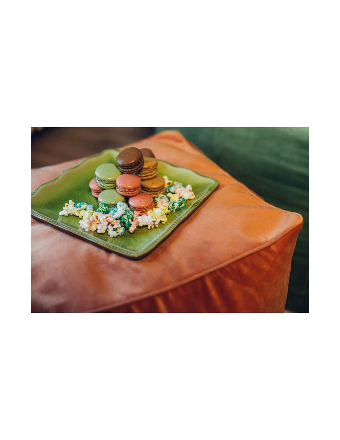 JUMBO VELVET - Repose pieds d'intérieur en velours terracotta