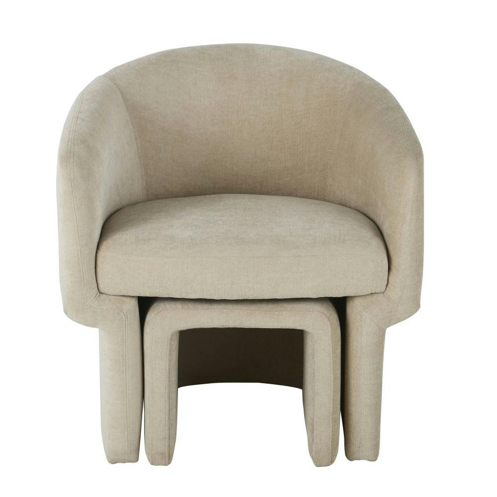 Dorset Business - Fauteuil et repose-pieds professionnels écrus