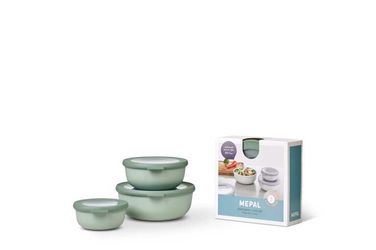 Multikom Cirqula 3-delige set (350, 750, 1250 ml) - Nordic sage