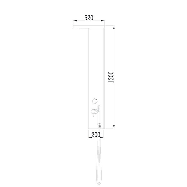 Colonne de douche mécanique avec douchette et flexible, aluminium chromé, Essebagno Essekadra