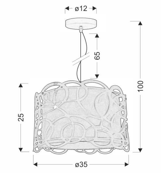 Lampa wisząca IMAGINE 35 1x60w e27 biały