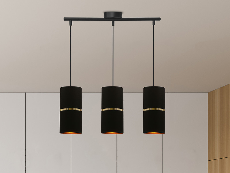 Lampa wisząca Gina 3-punktowa czarna