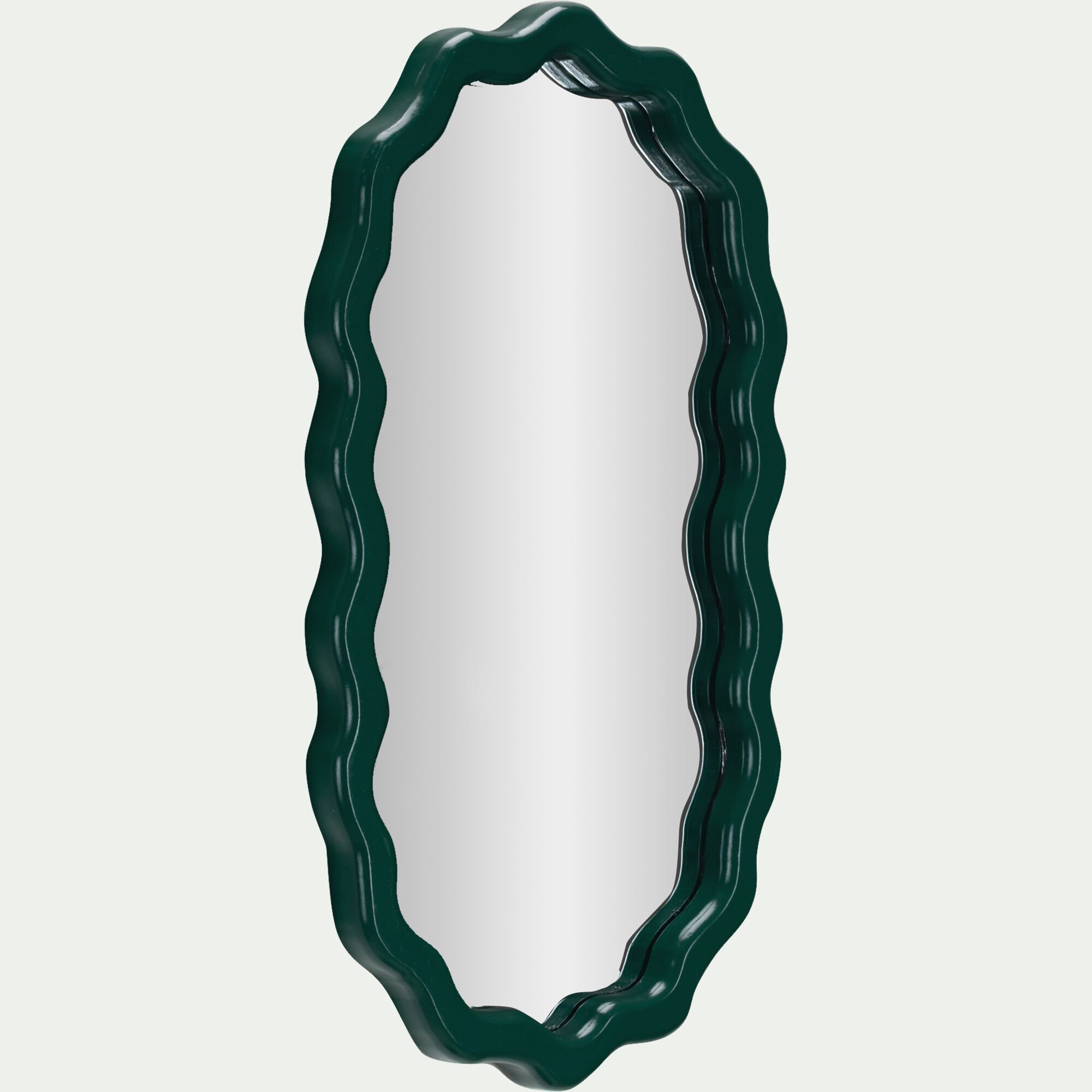 TYMON - Miroir ovale en bois de manguier L52cm - vert