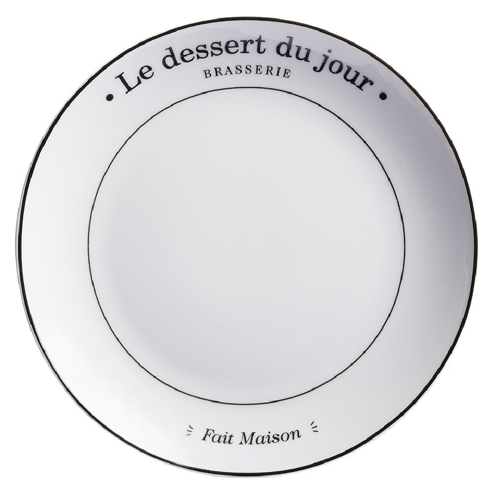 Assiette à dessert blanche "Le dessert du jour" Ø19cm