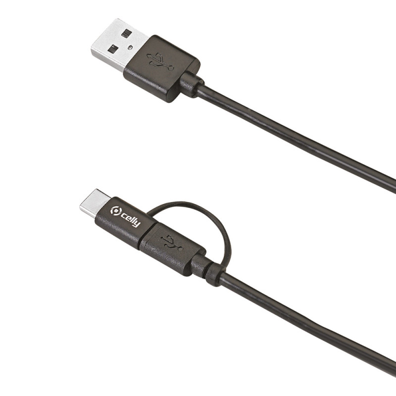 Câble USB avec adaptateur Micro USB et USB C 1 m