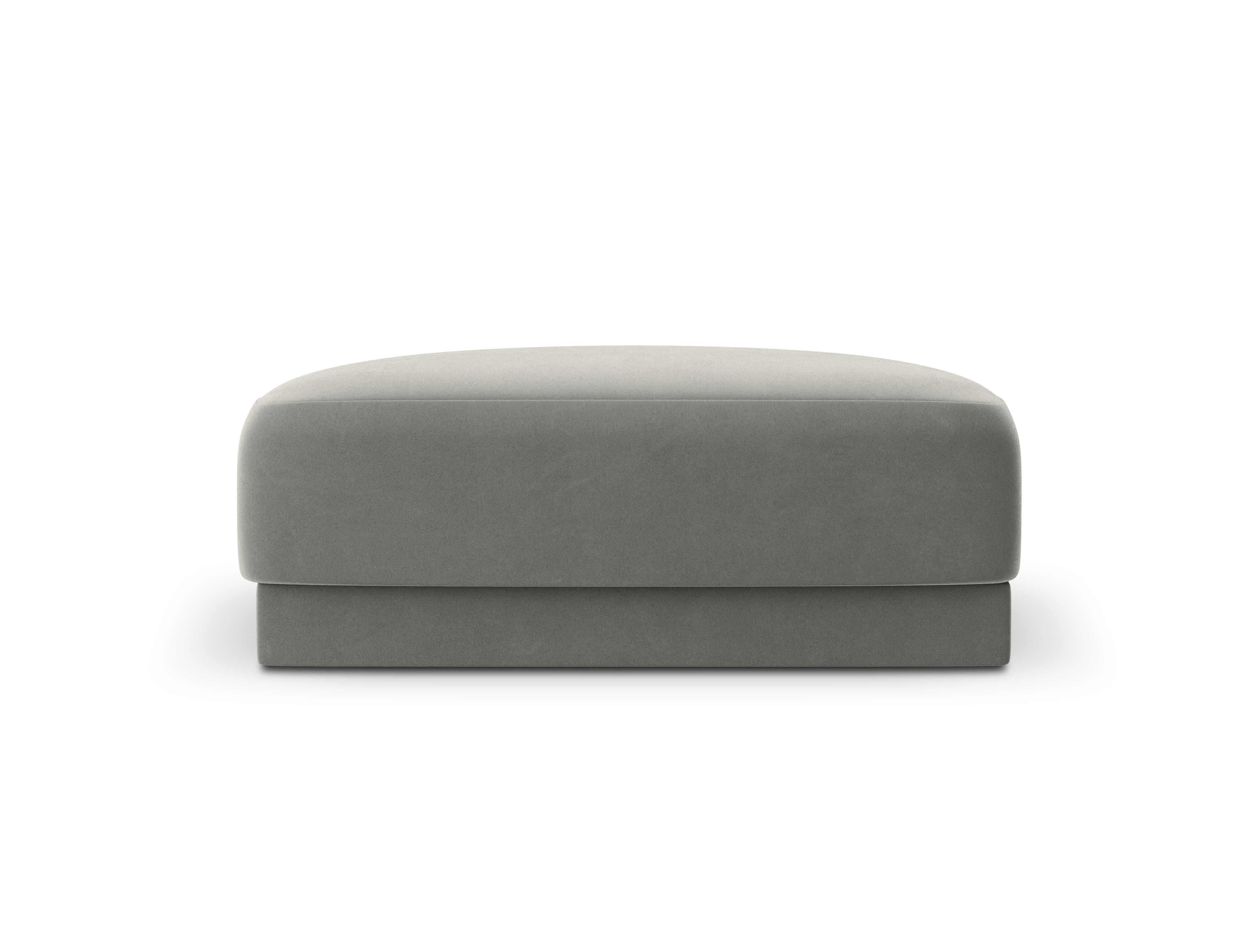MILEY - Pouf 1 place en tissu velours gris clair