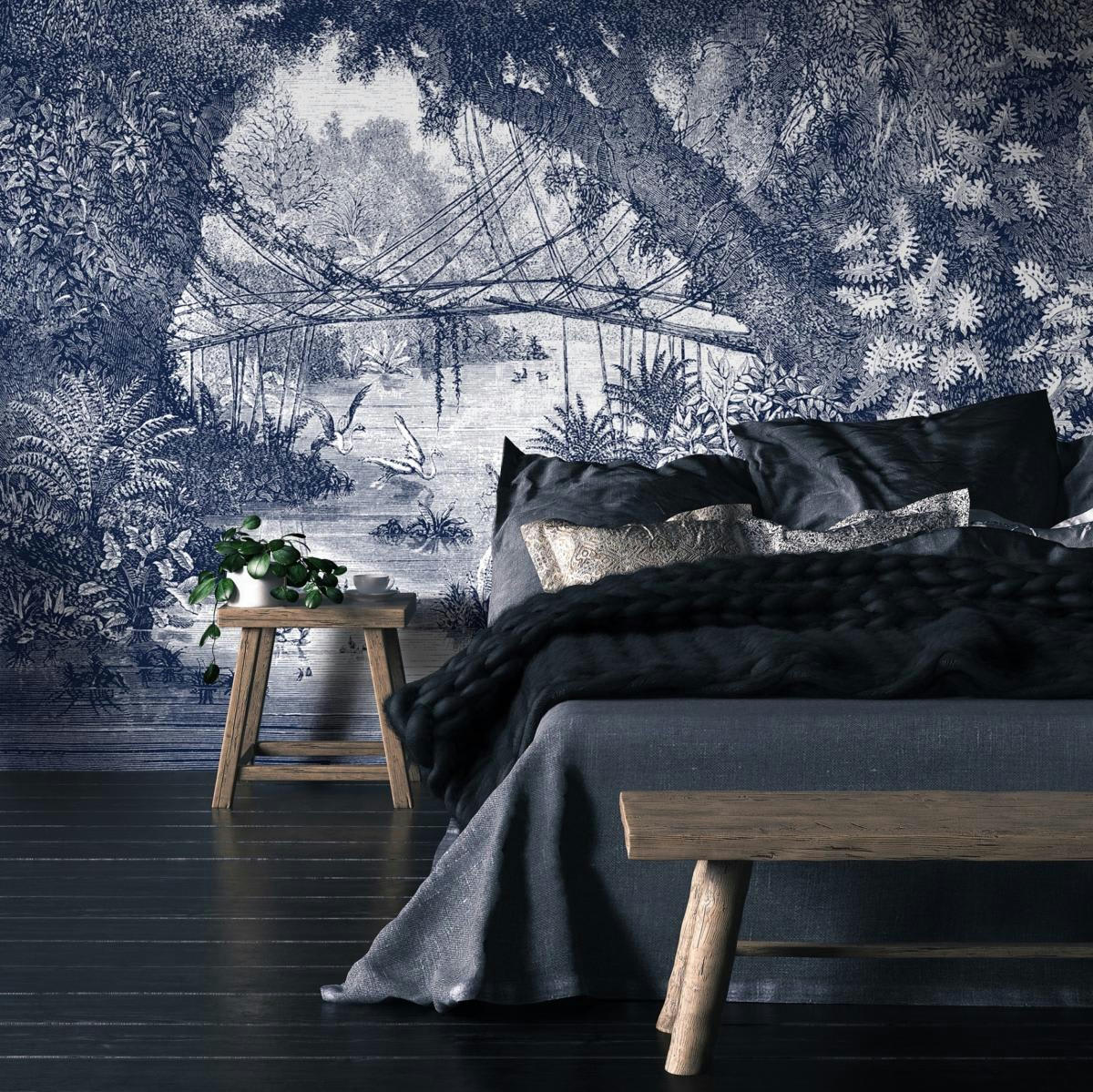 - Papier peint panoramique gravure jungle 390x270cm