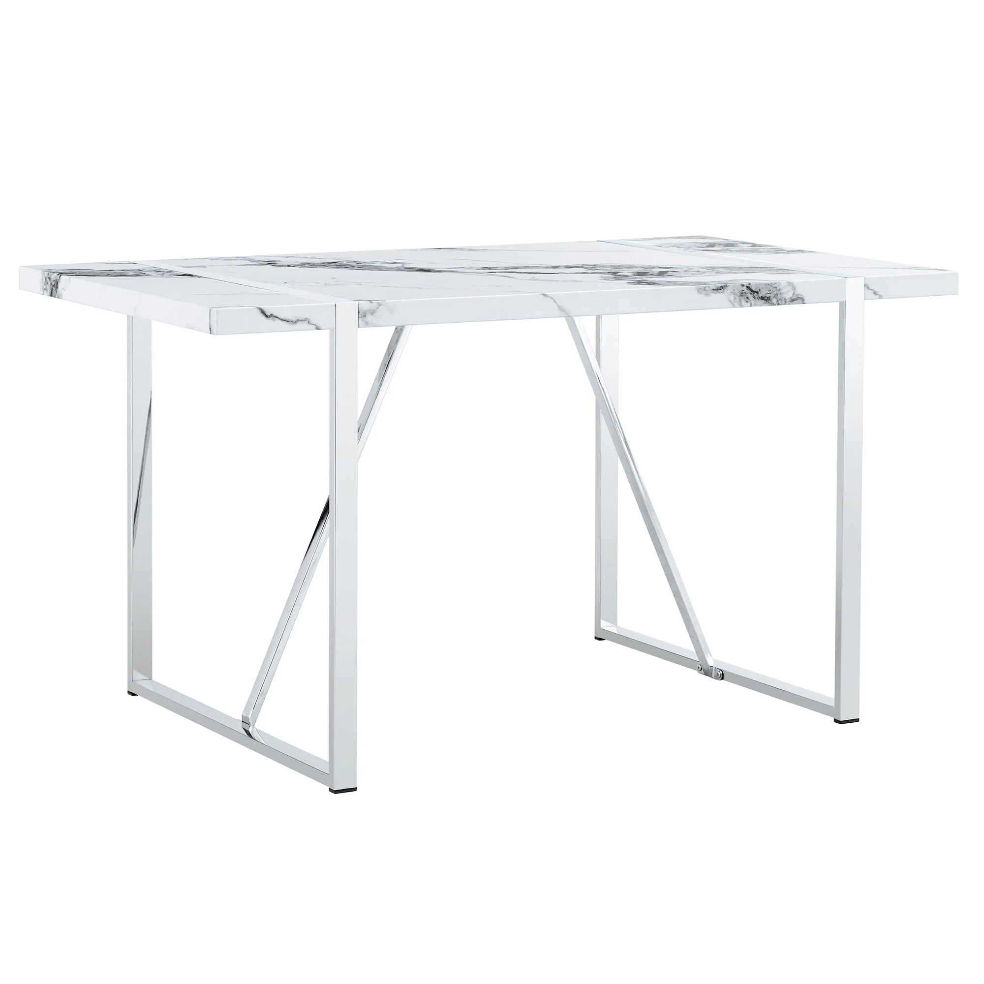 Modern Dining Table, 55-inch Faux Marble Kitchen Table for 4 People