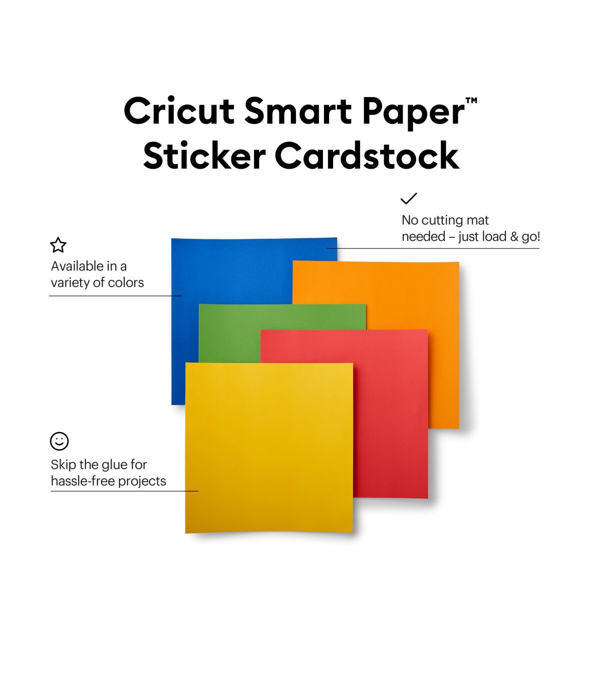 Cricut 13 x 13 Bright Bows Smart Paper Sticker Cardstock Sheets 10ct