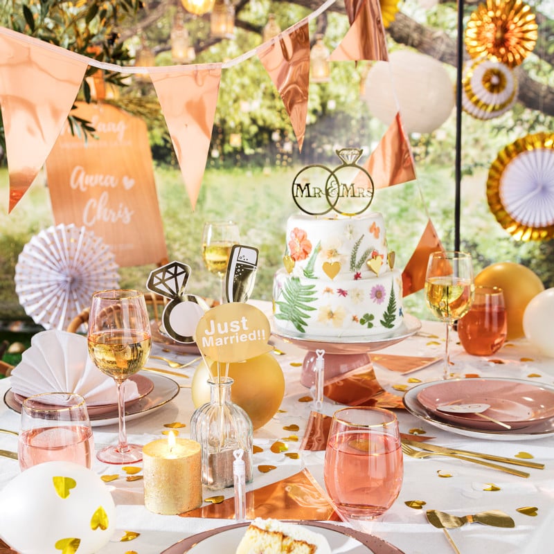 Confetti hartjes Goud/Wit