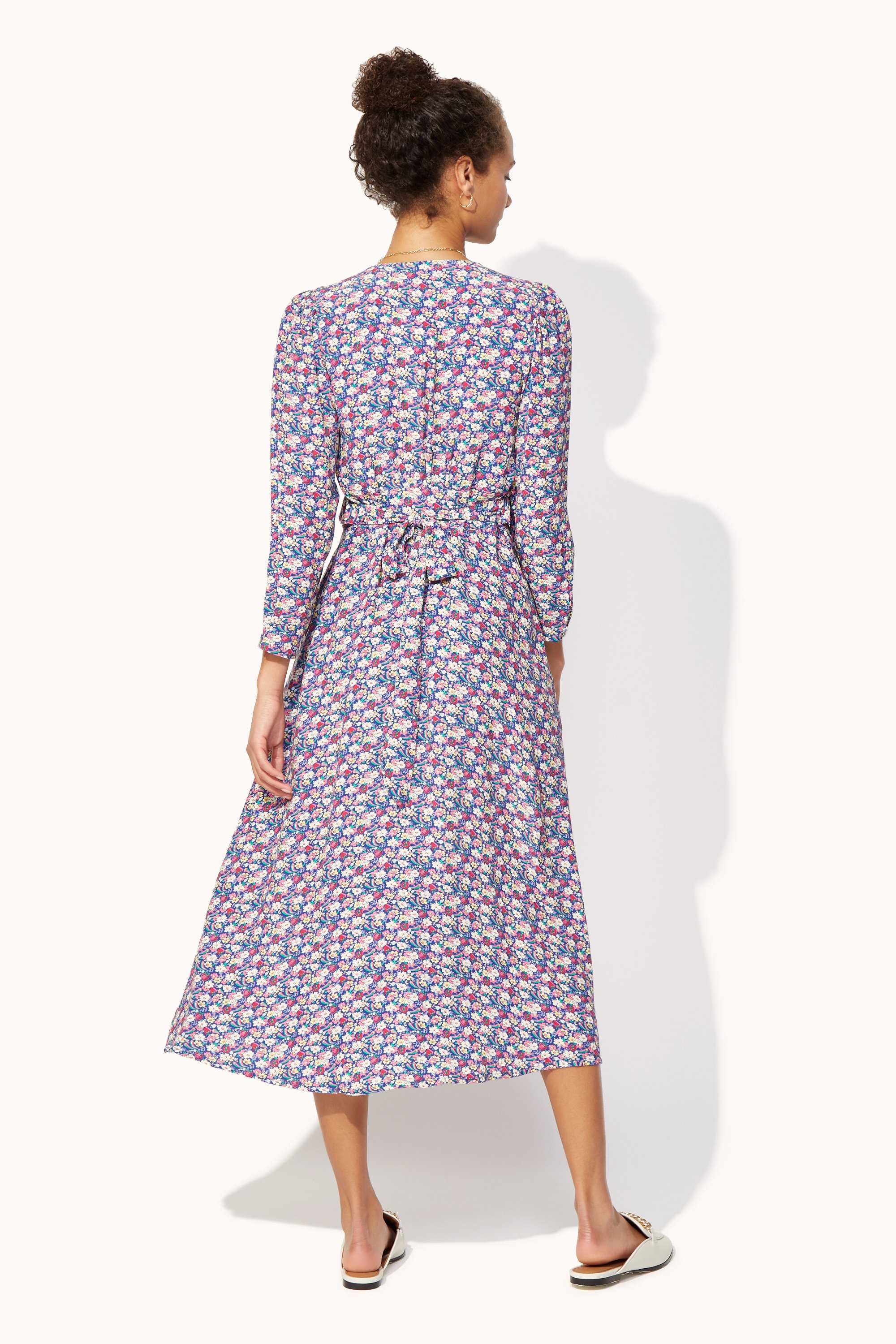 Self Care Ditsy Ruffle Tea Dress