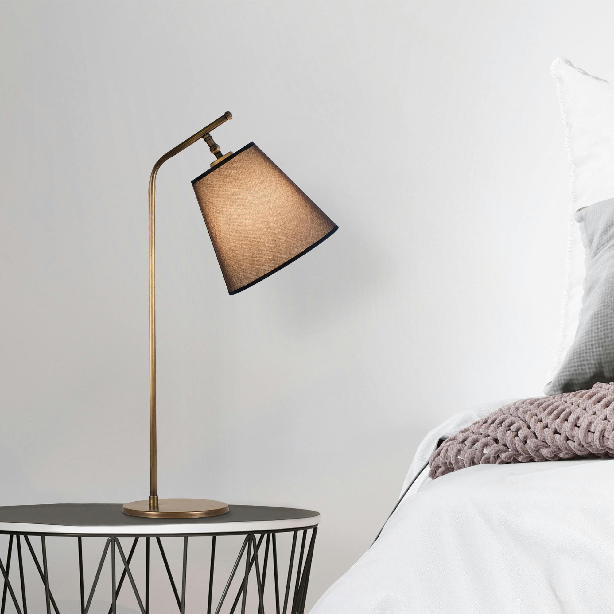 Lampe de chevet vintage, abat-jour marron orientable ZURICH